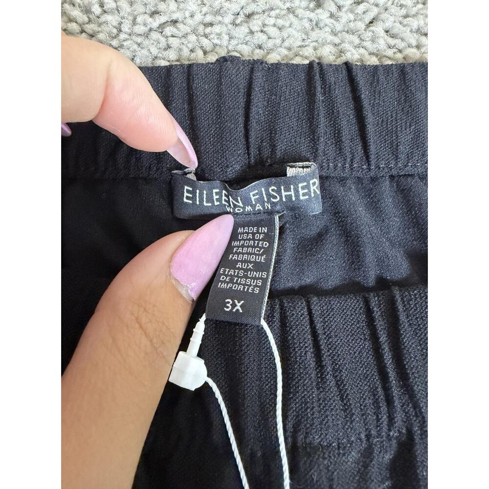 Eileen Fisher Pants Womens 3X Black Cropped Pull On Stretch Wide Leg 23 Inseam - Picture 3 of 15
